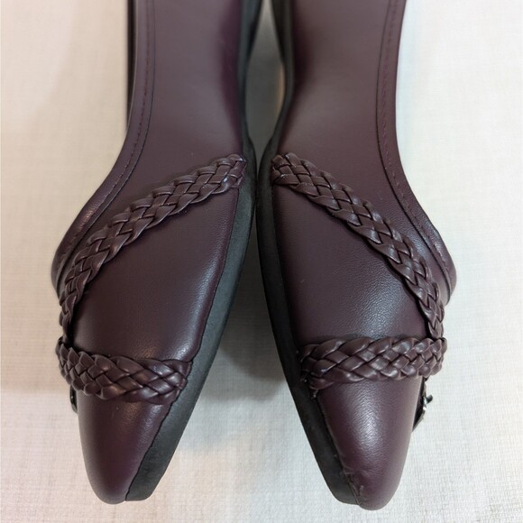 Harborsides Memory Foam Women's Slip On Flats Shoes Size 9 Faux Leather Burgundy - Picture 10 of 12